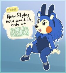  2026 4_fingers accessory alternate_costume animal_crossing anthro artist_name black_eyes black_nose black_text blue_body blue_border blue_clothing blue_ears blue_footwear blue_shoes blue_tail border breasts bunny_costume cheek_spots cleavage clothed clothed_anthro clothed_female clothing costume digital_drawing_(artwork) digital_media_(artwork) english_text eulipotyphlan eyebrows eyelashes fake_ears fake_rabbit_ears female female_anthro fingers flat_colors footwear full-length_portrait glistening glistening_eyes gloves_(marking) gradient_background handwritten_text headband hedgehog heshieokf hi_res mabel_able mammal markings multicolored_body nintendo no_pupils open_mouth open_smile outline portrait shoes simple_background sitting smile solo speech_bubble tail tan_body tan_inner_ear text white_outline white_sclera 