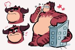  2020 anthro belly blush closed_eyes macro male mikecatsu monster overweight overweight_anthro overweight_male rumble_(movie) solo steve_(rumble) 