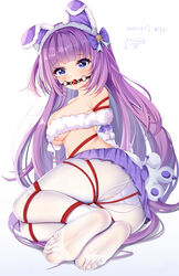  animal_ears azur_lane ball_gag bondage bondage bondage bound bound_arms bound_legs bound_wrists breasts brown_sweater cat_ears coat crotch_rope fake_animal_ears feet female gag gagged high-waist_shorts highres medium_breasts miaogujun no_shoes pantyhose red_rope restrained rope shibari_over_clothes shorts soles sweater tashkent_(azur_lane) tashkent_(muse)_(azur_lane) toes very_long_sleeves white_coat white_pantyhose wiffle_gag winter_clothes 