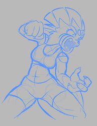  2015 anthro anthrofied breasts conditional_dnp elgiza fan_character female generation_4_pokemon muscular muscular_anthro muscular_female nintendo pokemon pokemon_(species) pokemorph solo teckworks weavile 