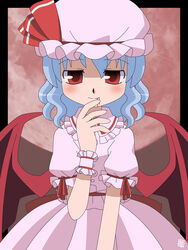  blue_hair hatomugisan remilia_scarlet touhou vampire wings 