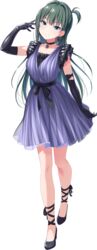  blue_eyes elbow_gloves female full_body gloves green_hair highres idoly_pride komiyama_ai long_hair official_art qp:flapper short_twintails solo tachi-e transparent_background twintails 