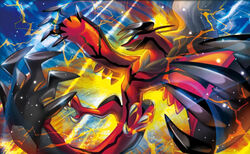  blue_eyes blue_sky claws creature flying full_body gen_7_pokemon legendary_pokemon no_humans official_art outdoors pokemon pokemon_(creature) pokemon_trading_card_game sky solo tsutsui_misa yveltal 