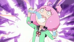  animated animated drinking female pink_hair shinjou_kanae_(teekyuu) teekyuu water 