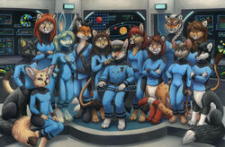  2012 4_toes acrylic_painting_(artwork) aircraft anastasiya_(goldfur) anthro barefoot bethany_oakwood black_nose black_tail_tip breasts canid canid_taur canine canine_taur canis ceres_(star_phoenix) chakat chakona_space claws clothed clothing coyote danson_(star_phoenix) digitigrade dipstick_tail faleshkarti feet felid felid_taur female fennec_fox fox fox_taur green_eyes group herm_(lore) hotfoot_(star_phoenix) japanese_sword kacey lagomorph leporid lion loander madeline_cottonfield male mammal mammal_taur markings martin_yote melee_weapon mouse multicolored_tail murid murine painting_(artwork) pantherine penelope_windsor pink_nose r&#039;murran rabbit red_tail_tip risha_demar rodent shintaro_(star_phoenix) spacecraft sword tail tail_markings taur tiger toes traditional_media_(artwork) true_fox uniform vehicle wakizashi weapon whiskers white_tail_tip yellow_eyes 