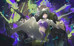  animal_hat arknights armchair beanie blowing_bubbles blunt_bangs bob_cut cat_hat chair cheonyeon-hi chewing_gum colorful cropped_shirt cz_scorpion_evo_3 dutch_angle ela_(rainbow_six_siege) ela_(safehouse)_(rainbow_six_siege) feline female full_body graffiti green_hair grey_eyes gun hat head_tilt holding holding_gun holding_weapon indoors jewelry knee_up long_bangs long_sleeves looking_at_viewer multiple_rings navel paint_splatter pants purple_shirt rainbow_six_siege ring shirt shoes short_hair shotgun sitting sneakers solo stomach submachine_gun weapon white_footwear white_hat white_pants white_shrug yoga_pants 