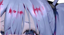  blood blood_in_hair blue_eyes close-up female grey_eyes hair_between_eyes hair_tie kurehalxxx long_eyelashes long_hair looking_at_viewer original pale_skin solo twintails twitter_thumbnail_collage 