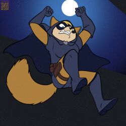  1:1 anthro blonde_hair blue_eyes boots breasts canid canine cape clothed clothed_female clothing female footwear fox foxenawolf fur gloves hair handwear hood jennifer_sherwood mammal moon shoes solo tail yellow_body yellow_fur 