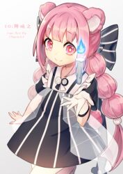  animal_ears artist_name bad_id bad_pixiv_id bear_ears black_bow black_dress blue_fire bow candle collared_dress dress female fire floating floating_object frills gradient_background hairbow hand_up leg_up long_hair looking_at_viewer oninaart original pink_eyes pink_hair see-through shoes short_sleeves sidelocks single_flame solo standing standing_on_one_leg star-shaped_pupils star_(symbol) striped striped_bow symbol-shaped_pupils tareme twintails very_long_hair wristband 