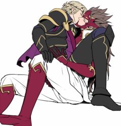  2boys armor fire_emblem fire_emblem_if kis kissing male_focus marx_(fire_emblem_if) multiple_boys ryouma_(fire_emblem_if) sitting_on_person u_(lastcrime) yaoi 