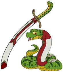  absurd_res green_body hi_res male melee_weapon min_(artist) multicolored_body pathfinder rakshasa_(disambiguation) raktavarna reptile rpg_(disambiguation) scalie snake solo sword tabletop weapon yellow_body 