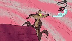  16:9 4k absurd_res anthro arm_tuft belly biped black_eyes black_nose boulder brown_body brown_fur bulging_eyes butt_tuft canid canine canis canyon colored coyote desert digital_drawing_(artwork) digital_media_(artwork) ears_back elbow_tuft eyebrows flat_colors fur gun handgun hi_res holding_object looney_tunes male mammal nude outside pecs pistol pivoted_ears ranged_weapon redraw rock rock_wall solo spring standing stare stevethedragon surprise surprised_expression surprised_eyes surprised_look tan_belly tan_body tan_eyebrows tan_fur tuft upside-down warner_brothers weapon wide_hips widescreen wile_e._coyote yellow_sclera 