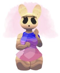  5:6 alpha_channel animal_crossing animate_inanimate anthro black_eyes clothed clothing coco_(animal_crossing) empty_eyes female gyroid hi_res lagomorph leporid mammal nintendo noseless rabbit simple_background solo thebonezonedeluxe 