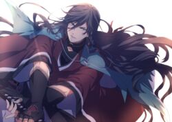  1boy endend_(shinia) izumi-no-kami_kanesada japanese_clothes long_hair male male_focus solo touken_ranbu very_long_hair 