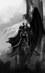  final_fantasy final_fantasy_vii highres kingdom_hearts robasarel sephiroth 