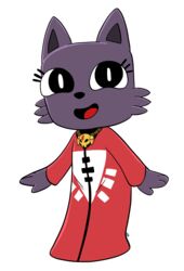  alpha_channel anthro clothed clothing cult_of_the_lamb domestic_cat felid feline felis female fluffy happy harry_amor&oacute;s hi_res jewelry looking_at_viewer mammal massive_monster_(studio) necklace prick_ears robe ruri_(cult_of_the_lamb) smile solo standing 