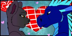  2:1 animated anthro domestic_cat dragon duo felid feline felis female heart_symbol kissing male male/female mammal mythological_creature mythological_scalie mythology scalie short_playtime singingbirdstudio 