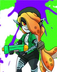  4:5 animal_humanoid cephalopod cephalopod_humanoid clothed clothing crossover female fusion hi_res humanoid hybrid inkling looking_at_viewer marine marine_humanoid midna mollusk mollusk_humanoid nintendo pseudo_hair ranged_weapon red_eyes smile solo splatoon tentacle tentacle_hair the_legend_of_zelda theeyzmaster twili twilight_princess weapon 