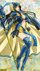  armor axe black_hair breasts omc weapon 