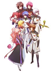  4boys 4girls athrun_zala bird boots bouquet brother_and_sister cagalli_yula_athha flower gift gundam gundam_seed gundam_seed_destiny hair_ornament haro highres kira_yamato knee_boots lacus_clyne lunamaria_hawke meyrin_hawke military military_uniform morihaw multiple_boys multiple_girls non-humanoid_robot robot robot_animal rose shinn_asuka siblings smile torii_(gundam) uniform yzak_joule 