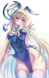  animal_ears aqua_bow aqua_bowtie bare_shoulders blonde_hair blue_archive blue_eyes blue_hairband blue_halo blue_leotard bow bowtie breasts cleavage detached_collar earpiece fake_animal_ears fake_tail female hairband halo highleg highleg_leotard highres leotard long_hair looking_at_viewer madopen md5_mismatch medium_breasts official_alternate_costume playboy_bunny rabbit_ears rabbit_tail resolution_mismatch solo source_smaller strapless strapless_leotard tail thighhighs toki_(blue_archive) toki_(bunny)_(blue_archive) white_thighhighs white_wrist_cuffs wrist_cuffs 