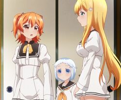  3girls anime_screenshot arisugawa_reiko multiple_girls ore_ga_ojou-sama_gakkou_ni_&quot;shomin_sample&quot;_toshite_rachirareta_ken shiodome_hakua tenkuubashi_aika 