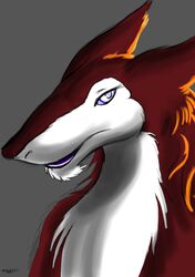  2011 arashi_(sergal) bigshow female fur grey_background headshot_portrait looking_at_viewer portrait red_body red_fur sergal simple_background solo 