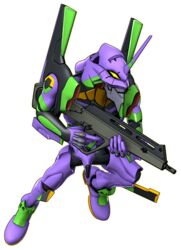  3d chibi eva_01 gun holding holding_gun holding_weapon horns looking_ahead mecha neon_genesis_evangelion no_humans official_art pallet_rifle_(evangelion) rebuild_of_evangelion robot single_horn solo super_robot_wars super_robot_wars_dd transparent_background trigger_discipline weapon yellow_eyes 