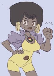  afro alternate_color android brown_eyes brown_lips female humanoid jenny_wakeman jewelry lips looking_at_viewer machine my_life_as_a_teenage_robot navel necklace nickelodeon not_furry pennicandies robot robot_humanoid simple_background solo unusual_navel wide_hips 