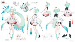  absurdres arms_at_sides ass bad_id bad_pixiv_id bare_shoulders black_collar black_footwear breasts character_name chibi collar company_name crown detached_collar double_bun dress english_text female fins fish fish_girl fish_tail full_body gradient_dress green_eyes green_hair grid_background hair_bun highres jacket leotard long_hair long_sleeves looking_at_viewer mini_crown monster_girl multicolored_hair multiple_views open_mouth pink_dress pink_hair prism_project reference_sheet scales shoes shokuen_(oxstl) sidelocks single_shoe single_thighhigh skindentation small_breasts smile standing straight-on strapless strapless_dress strapless_leotard suds_(ushio_sumi) tail tail_removed thigh_strap thighhighs ushio_sumi virtual_youtuber white_dress white_jacket white_leotard white_thighhighs 