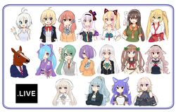  .live 6+girls absurdres animal_ears bacharu_(vtuber) carro_pino commentary_request dennou_shoujo_siro glasses gloves hair_ornament hair_over_one_eye hair_ribbon headband highres jacket kagura_suzu_(.live) kakyouin_chieri kitakami_futaba kongou_iroha long_hair merry_milk mokota_mememe mokumokuuma multiple_girls nanahoshi_milily nekonoki_mochi open_mouth ribbon rikumu rurun_rururica school_uniform smile ushimaki_riko virtual_youtuber x_hair_ornament yaezawa_natori yamato_iori yozakura_tama 