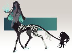  2022 5_fingers digital_media_(artwork) equid equine fingers fur hair hooves horn male mammal mythological_creature mythological_equine mythology smile smooshkin solo standing taur unicorn unicorn_taur 