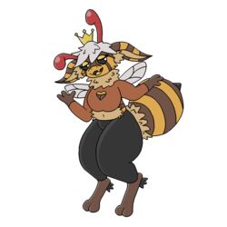  1:1 2023 alpha_channel antennae_(anatomy) anthro arthropod bee big_breasts biped black_clothing black_sclera black_tail breasts brown_body brown_clothing brown_ears brown_fur brown_tail bump_attack cleavage clothed clothing crown ear_markings eyelashes female fur fur_markings hair headgear hobkin hybrid hymenopteran insect_wings insects markings multicolored_body multicolored_ears multicolored_fur paws pokimitsu_(akittu) red_antennae solo spikes spikes_(anatomy) stinger stinger_(anatomy) striped_arthropod_abdomen striped_markings striped_tail stripes tail tail_markings tan_body tan_ears tan_fur thick_thighs tongue topwear two_tone_body two_tone_ears two_tone_fur two_tone_tail white_eyes white_hair wings yellow_clothing yellow_ears yellow_tail yellow_tongue 