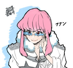  bad_id bad_pixiv_id bespectacled cosplay crossdressing female glasses inumuta_houka inumuta_houka_(cosplay) jakuzure_nonon kill_la_kill mayuri_kaichou pink_eyes pink_hair sidelocks solo 