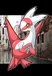  ambiguous_gender blush feral generation_3_pokemon heart_symbol latias legendary_pokemon nintendo otama photo pokemon pokemon_(species) solo wings yellow_eyes 