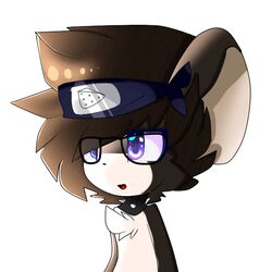  1:1 bandana big_ears black_body black_fur chest_tuft clothing eyewear fluffy fur glasses hair jewelry kerchief mammal mouse murid murine necklace newgabo open_mouth rat rodent simple_background smile tfm transformice tuft white_background 