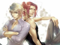  blonde_hair genjyo_sanzo red_hair saiyuki sakira sha_gojyo 