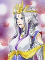  arshtat_falenas blue_eyes braid gensou_suikoden gensou_suikoden_v grey_hair headdress long_hair robe suikoden suikoden_v twin_braids wistaria_blue 