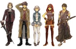  alice_elliot duplicate karin_koenig katana keith_valentine rittii shadow_hearts shadow_hearts_ii sword trenchcoat weapon yuri_hyuga 