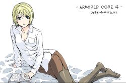  armored_core armored_core:_for_answer armored_core_4 blonde_hair book female fiona_jarnefeldt formal from_software girl pantyhose short_hair tatuya 