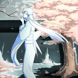  bleach bleach:_zanpakutou_ibun_hen japanese_clothes sode_no_shirayuki white_hair 