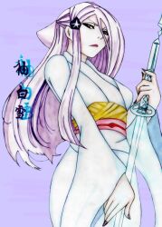  artist_request bleach bleach:_zanpakutou_ibun_hen personification shikai sode_no_shirayuki sode_no_shirayuki_(shikai) solo sword weapon 