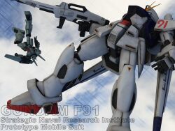  beam_rifle cloud clouds colony_interior energy_gun f91_gundam gun gundam gundam_f91 jegan mecha weapon 