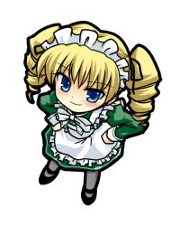  blonde_hair blue_eyes chibi dance_dance_revolution maid yuni_(dance_dance_revolution) 