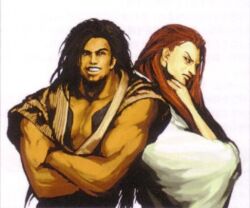  black_hair haohmaru haoumaru japanese_clothes kibagami_genjuro kimono long_hair lowres male male_focus red_hair red_hair samurai_shodown samurai_spirits snk 