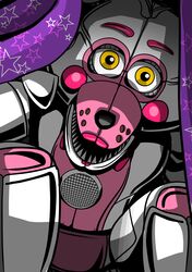  2018 absurd_res animatronic canid canine digital_media_(artwork) five_nights_at_freddy&#039;s fox funtime_foxy_(fnafsl) hi_res machine mammal robot scottgames shu_20625 simple_background sister_location 