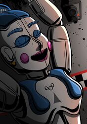  2018 absurd_res animatronic ballora_(fnafsl) digital_media_(artwork) female five_nights_at_freddy&#039;s hair hi_res humanoid machine mammal not_furry robot scottgames shu_20625 simple_background sister_location solo 