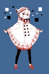  alternate_costume commentary_request cowl female frederica_irving haruyasai_(sanbunno) hat monochrome pantyhose petite sekaiju_no_meikyuu shin_sekaiju_no_meikyuu skirt solo 