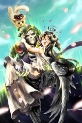  ainz_ooal_gown albedo female happy overlord_(maruyama) pandora&#039;s_actor 