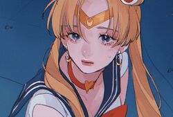  bad_id bad_twitter_id bishoujo_senshi_sailor_moon bishoujo_senshi_sailor_moon_s blonde_hair blue_background blue_eyes blue_sailor_collar bow bowtie breasts choker circlet cleavage collarbone commentary crescent crescent_earrings derivative_work earrings english_commentary female from_side hair_ornament hair_over_shoulder heart heart_choker highres jewelry long_hair magical_girl meme parted_bangs parted_lips red_bow red_bowtie red_choker sailor_collar sailor_moon sailor_moon_redraw_challenge_(meme) sailor_senshi_uniform school_uniform screenshot_redraw serafuku solo sweatdrop tami_moon tsukino_usagi twintails upper_body 